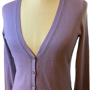 Ann Taylor Purple V Neck Cardigan XS